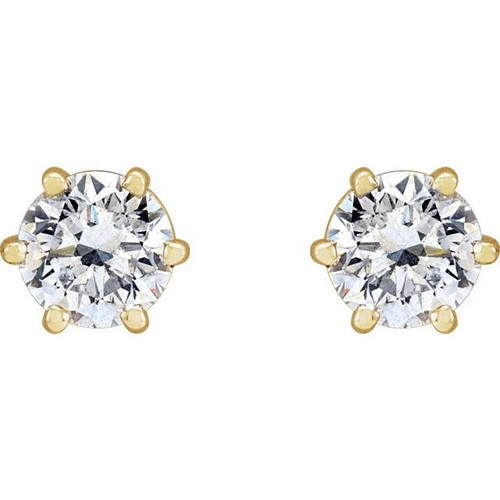 14K Yellow 1 CTW Natural Diamond Stud Earrings