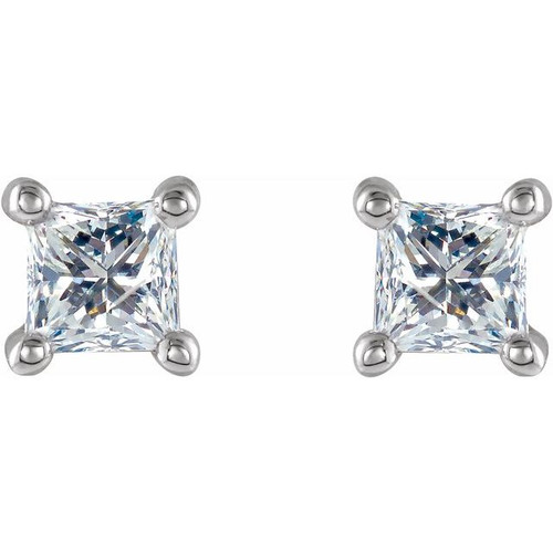 White Diamond Earrings in 14 Karat White Gold 0.25 Carat Diamond Earrings.