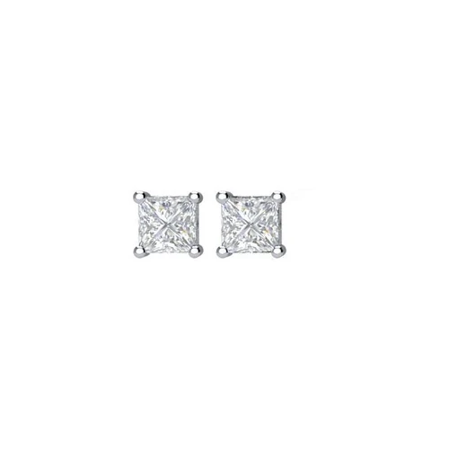 Platinum 1 Carat Diamond Earrings.