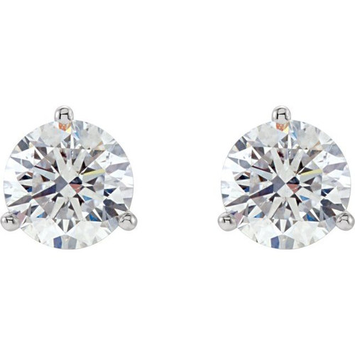 14 Karat White Gold 0.50 Carat Diamond Stud Earrings.