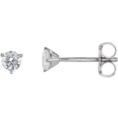 14 Karat White Gold 0.25 Carat Diamond Stud Earrings.