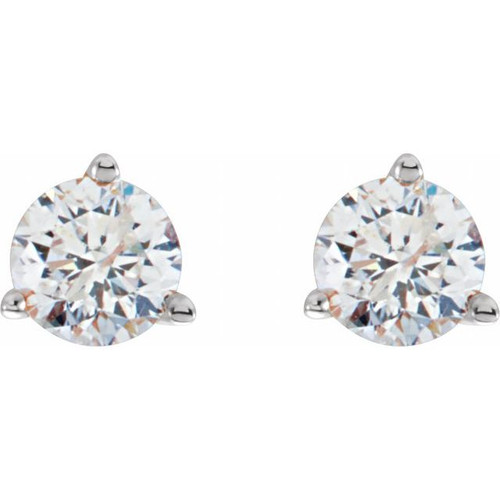 14 Karat White Gold 0.25 Carat Diamond Stud Earrings.
