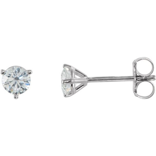 Buy 14 Karat White Gold 0.50 Carat Diamond Stud Earrings.