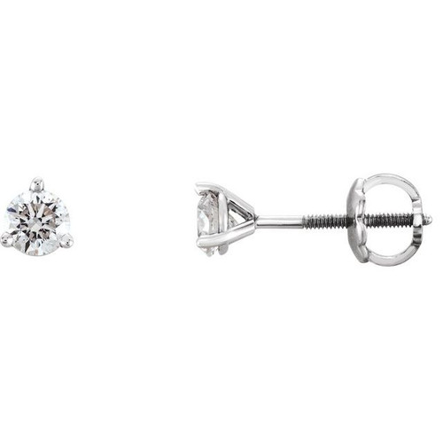 Platinum 0.33 Carat Diamond Earrings.