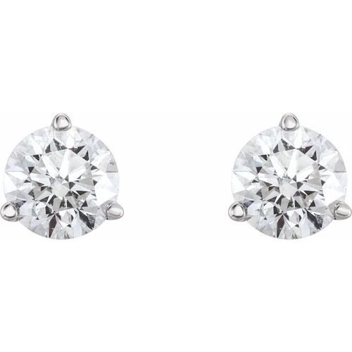 Natural Diamond Earrings in Platinum 1 1/2 Carat Diamond Earrings .