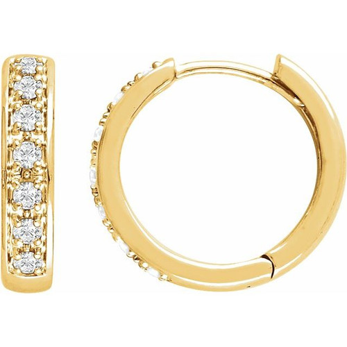 Shop 14 Karat Yellow Gold 0.33 Carat Diamond Earrings.