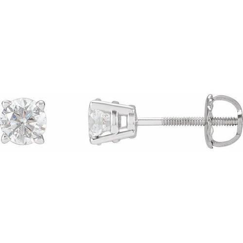 Natural Diamond Earrings in Platinum 1 1/2 Carat Diamond Stud Earrings.