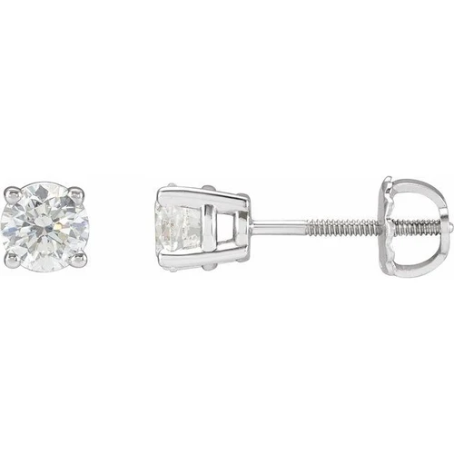 Natural Diamond Earrings in Platinum 1 Carat Diamond Stud Earrings.