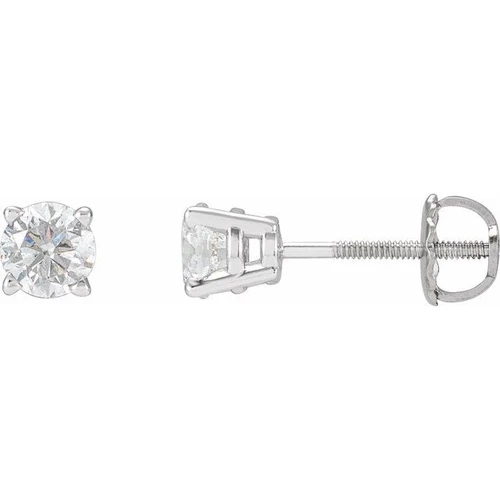 Natural Diamond Earrings in Platinum 1 1/2 Carat Diamond Stud Earrings..