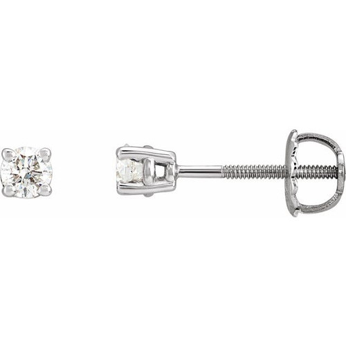 Natural Diamond Earrings in Platinum 1/3 Carat Diamond Stud Earrings.