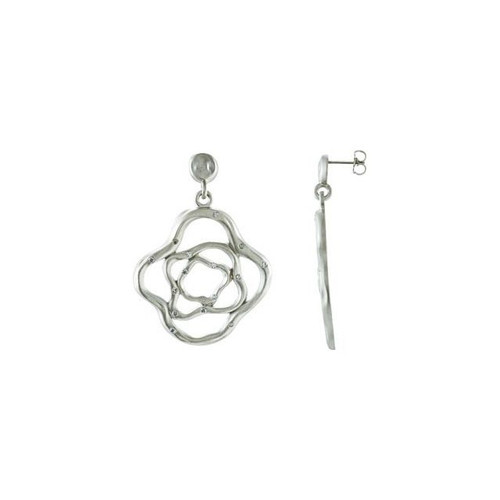 Buy Sterling Silver and 14 Karat White Gold Gold 0.40 Carat Diamond Fashion Dangle Earrings |$869