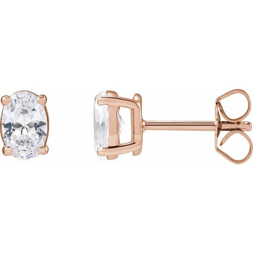 14K Rose 1 CTW Lab-Grown Diamond Stud Earrings