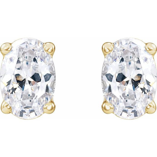 14K Yellow 3/4 CTW Lab-Grown Diamond Stud Earrings