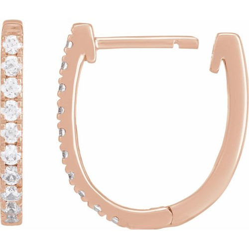 14K Rose 1/3 CTW Lab-Grown Diamond Hoop Earrings