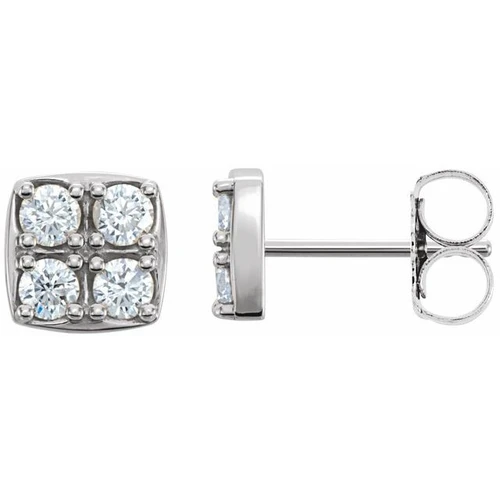 Platinum 0.50 Carat Diamond Earrings...