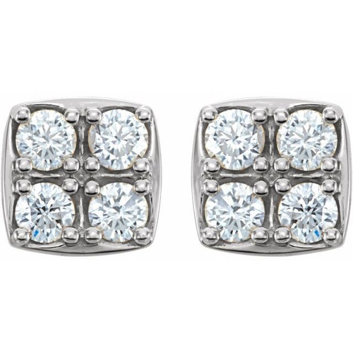 Platinum 0.50 Carat Diamond Earrings...