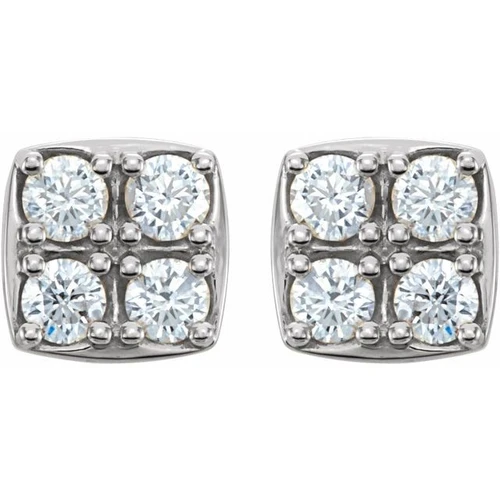 Platinum 0.50 Carat Diamond Earrings...