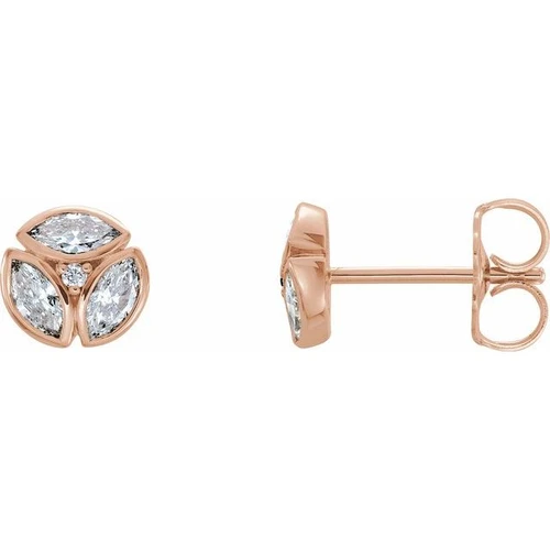 14 Karat Rose Gold 0.50 Carat Diamond Earrings.....