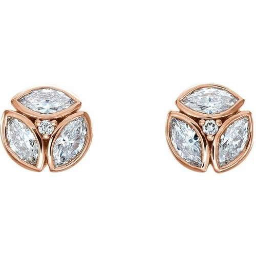 14 Karat Rose Gold 0.50 Carat Diamond Earrings.....