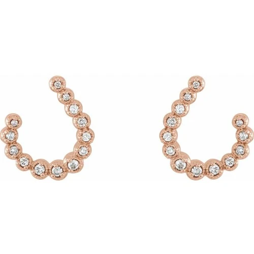 Shop 14 Karat Rose Gold 0.25 Carat Diamond Earrings.