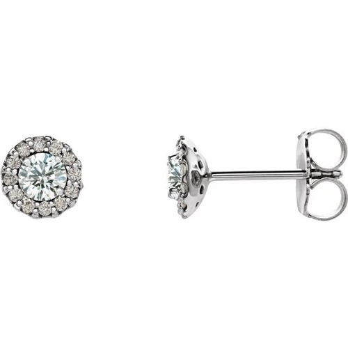 White Diamond Earrings in 14 Karat White Gold 1/3 Carat Diamond Earrings.