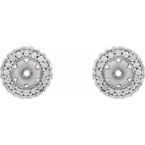 Platinum 0.20 Carat Diamond Earring Jackets.