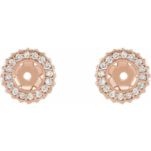 14K Rose 1/6 CTW Natural Diamond Earrings Jacket