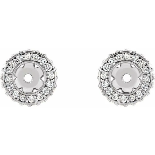14K White 1/6 CTW Natural Diamond Earrings Jacket 
