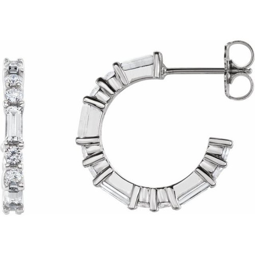 Natural Diamond Earrings in Platinum 1/5 Carat Diamond Earrings .