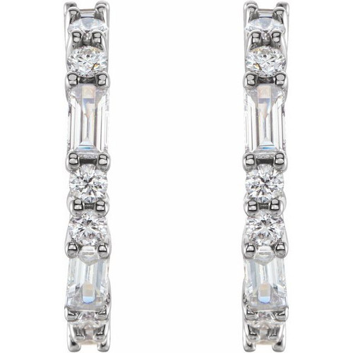 Natural Diamond Earrings in Sterling Silver 0.20 Carat Diamond Earrings