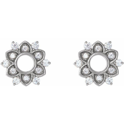 Natural Diamond Earrings in Platinum 1/3 Carat Diamond Earrings..