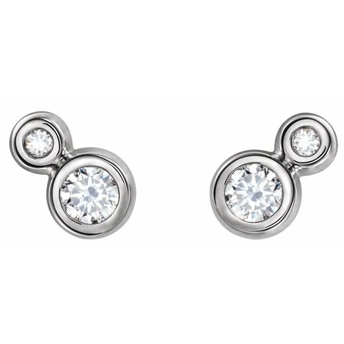 Natural Diamond Earrings in Platinum 1 Carat Diamond Earrings         .