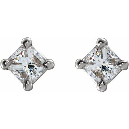 14K White 1/2 CTW Natural Diamond Earrings
