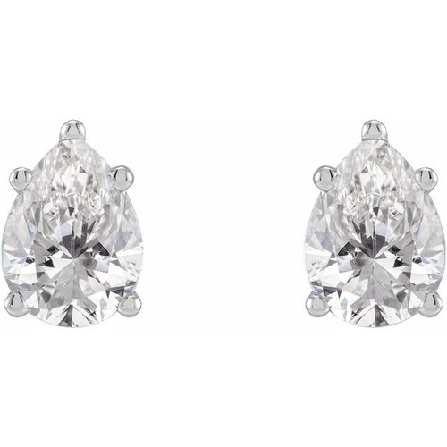 14K White 1 CTW Lab-Grown Diamond Earrings
