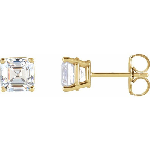 14K Yellow 3/8 CTW Natural Diamond 4-Prong Basket Earrings