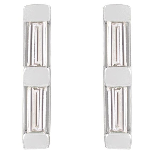 Platinum .08 CTW Natural Diamond Bar Earrings