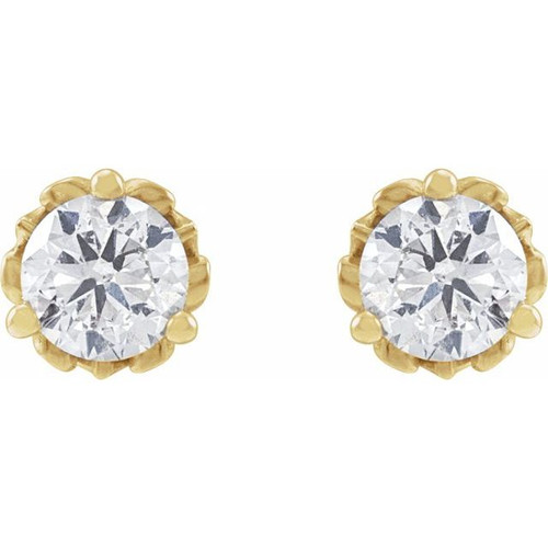 14K Yellow 1/3 CTW Natural Diamond Vintage-Inspired Earrings