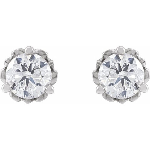 Sterling Silver 1/3 CTW Natural Diamond Vintage-Inspired Earrings
