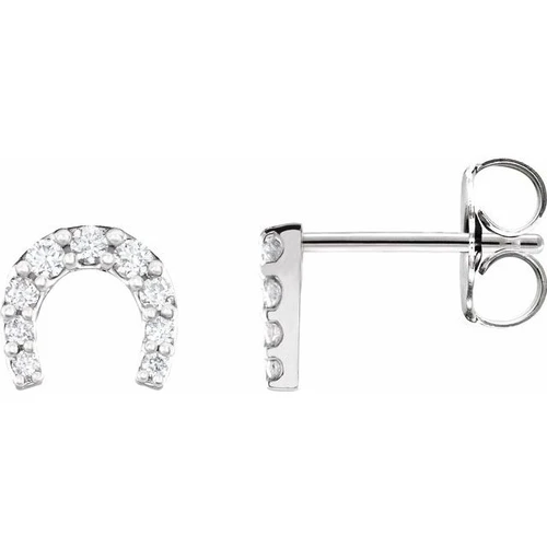Platinum 1/6 CTW Natural Diamond Horseshoe Earrings