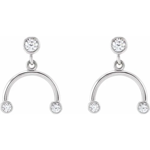 14K White 1/5 Natural Diamond Mobile Earring