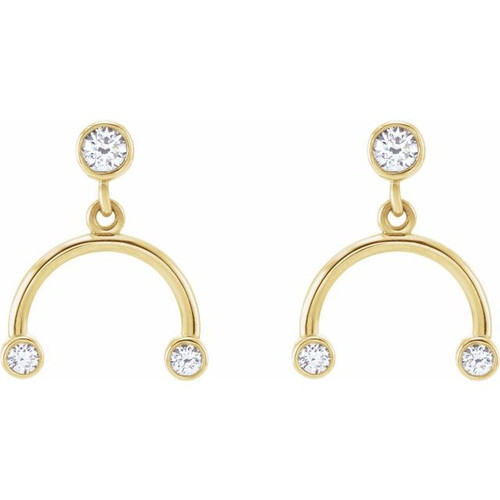 14K Yellow 1/5 Natural Diamond Mobile Earring