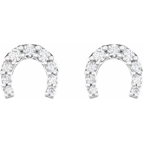 Sterling Silver 1/6 CTW Natural Diamond Horseshoe Earrings