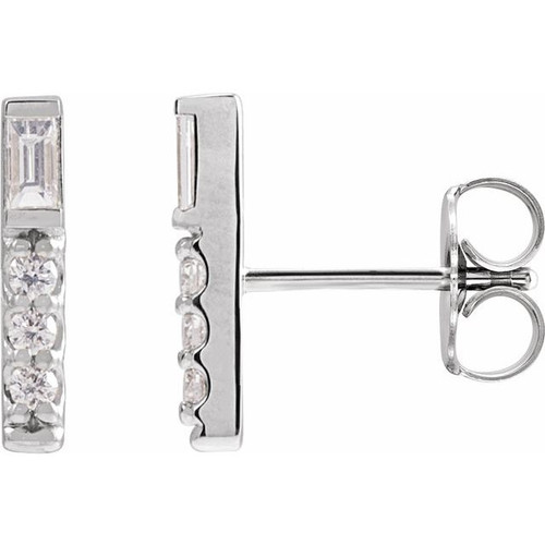 Platinum 1/5 CTW Natural Diamond Bar Earrings
