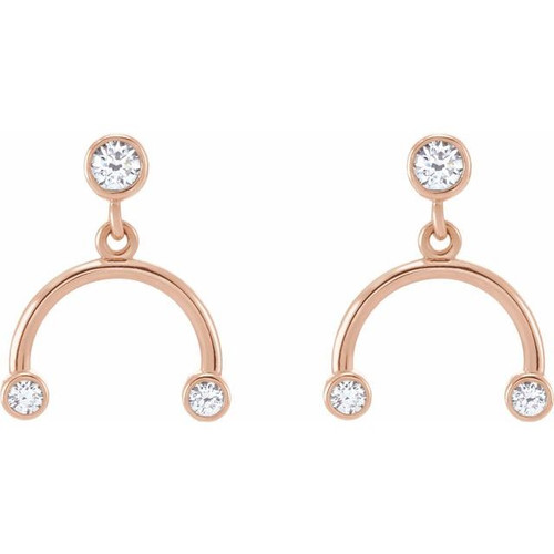 14K Rose 1/5 Natural Diamond Mobile Earring