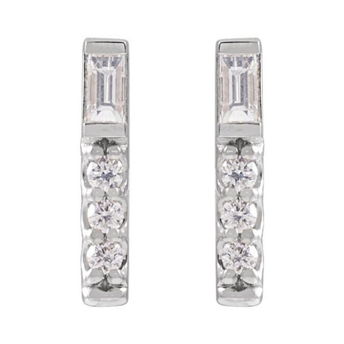 14K White 1/5 CTW Natural Diamond Bar Earrings