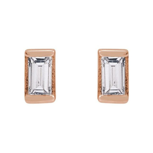 14K Rose .05 CTW Natural Diamond Stud Earrings
