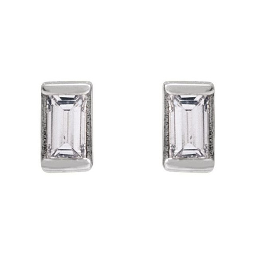 Sterling Silver .05 CTW Natural Diamond Stud Earrings