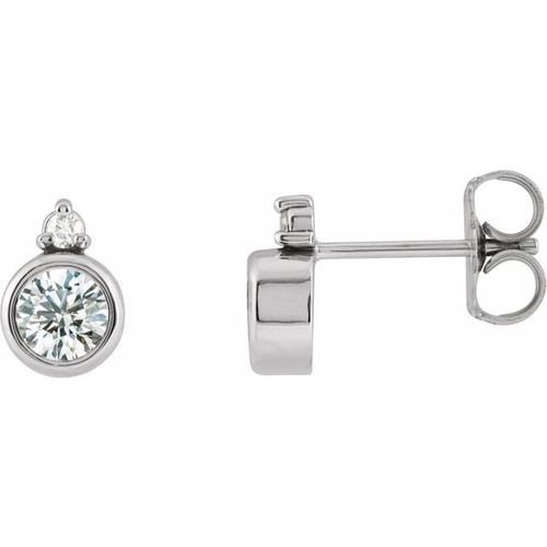 14K White 4 mm 1/2 CTW Natural Diamond Earrings