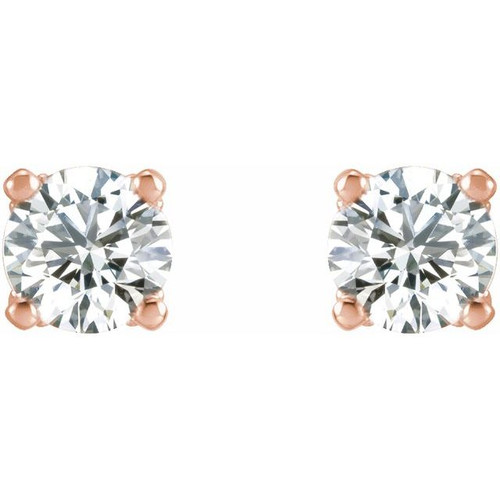 14K Rose 1/2 CTW Lab-Grown Diamond Stud Earrings