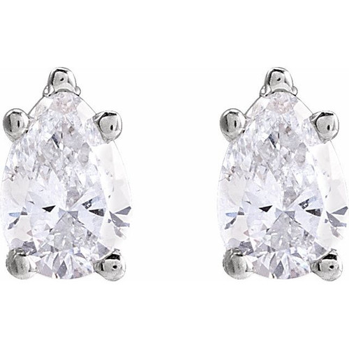 14K White 3/8 CTW Natural Diamond Earrings